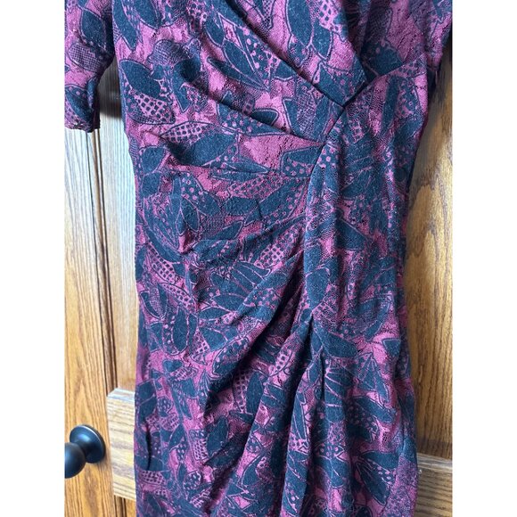 Maeve ANTHROPOLOGIE Women’s Elorn Burgundy Black Lace Ruched Dress Size 6 Goth - Picture 5 of 15